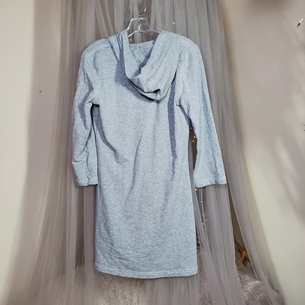 J.Crew Clean Girl Hooded Henley Dress Casual Minimalist Cotton Blend Size M Gray - Picture 3 of 5